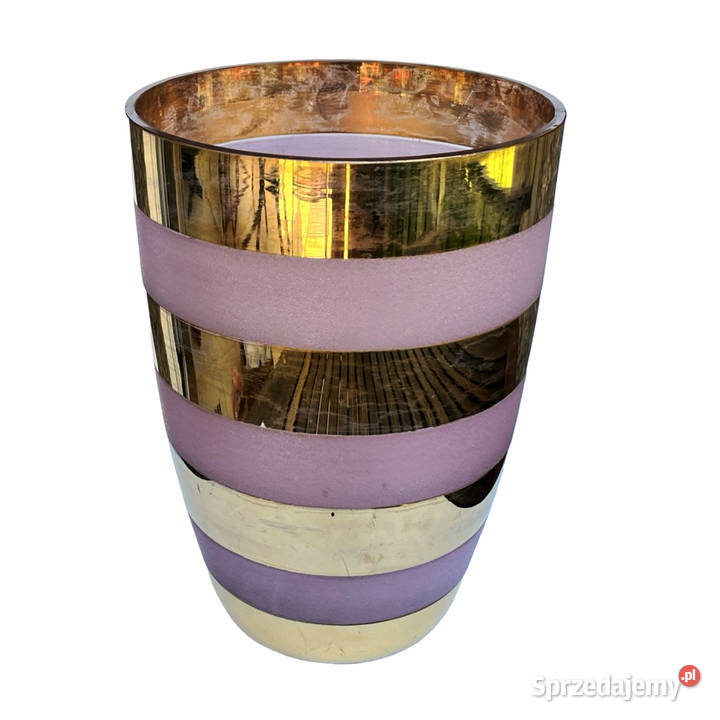 Duży wazon złocony Bohemia Czechosłowacja lata mazowieckie Warszawa