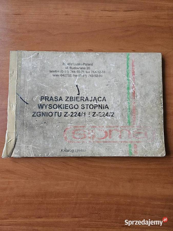 Katalog Prasa Sipma Z2241 Z2242 Leszno