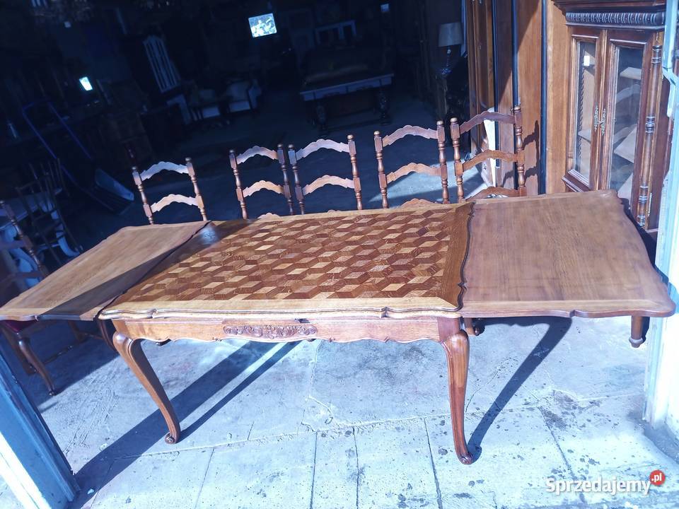 Witryna przeszklona Art Deco Dąb Mahoń Stoły z krzesłami Kozy sprzedam