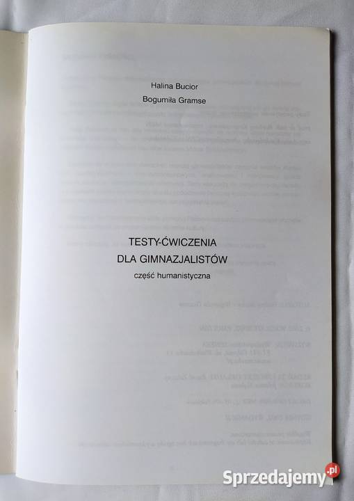 TESTY ĆWICZENIA gimnazjum CZĘŚĆ HUMANISTYCZNA