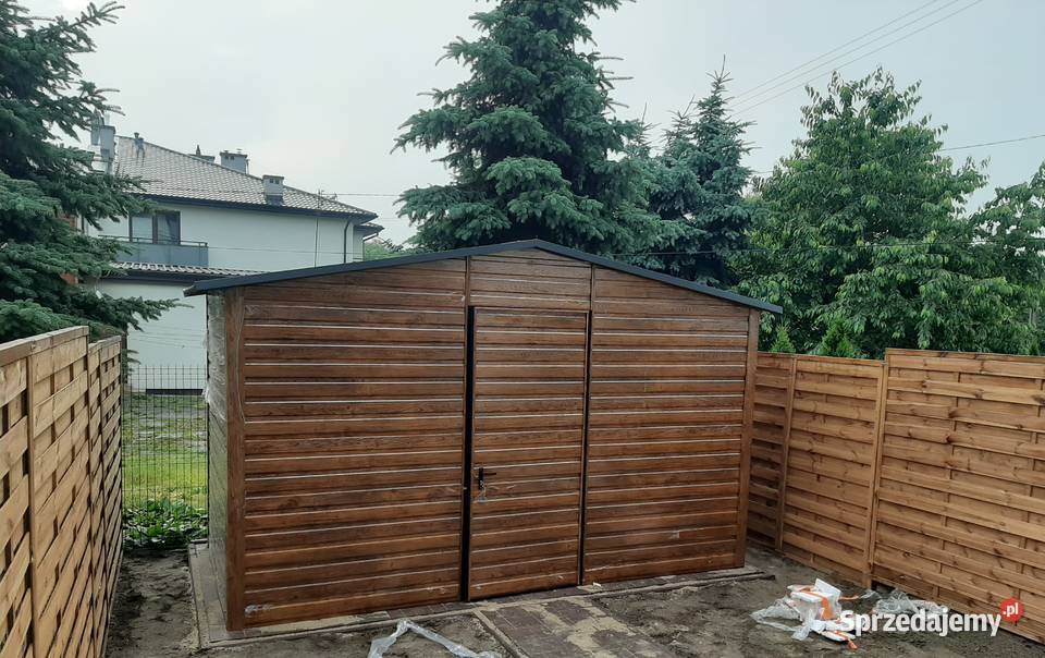 Garaż Blaszany GRAFITOWY Brama OKNA Garaże Sprzedaż podlaskie Zambrów