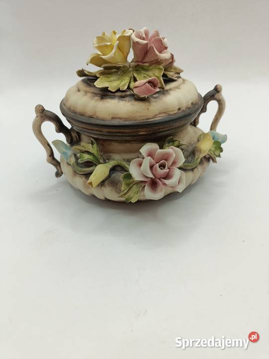 Porcelana włoska cukiernica ręcznie nakładane