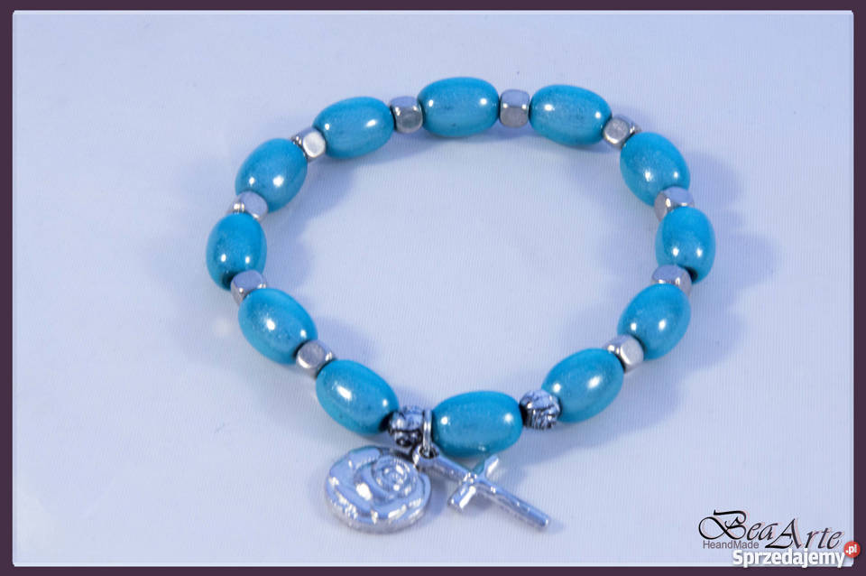 Różaniec dziesiątka bransoletka na gumce małopolskie Łysa Góra