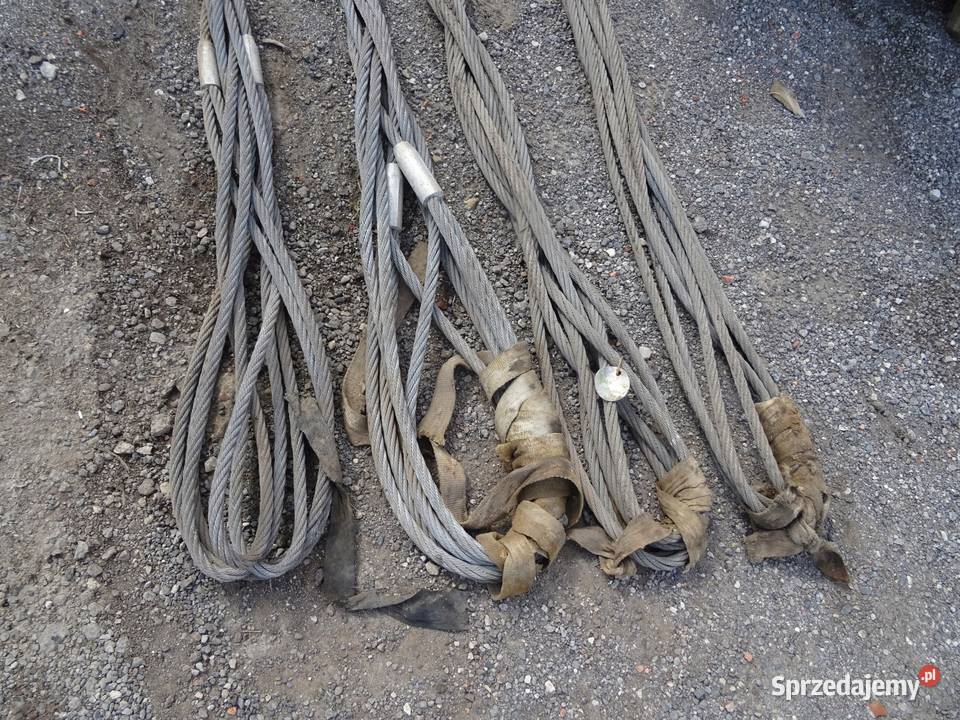 ZAWIESIE LINOWE LINA STALOWA PLECIONA 120 TON 8m Pozostałe Wąchock