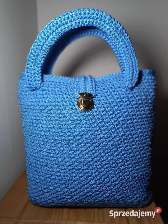 Torba wykonana recznie na szydelku 27cm Warszawa