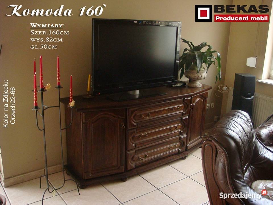 Komoda 160 Stylizowana Orzech Ciemny BEKAS Meble Siedlce