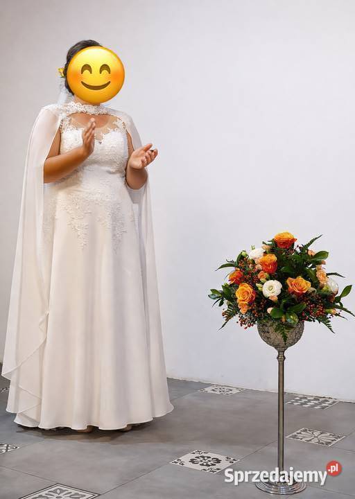 Wyjątkowa sukienka ślubna z Bridal cape 4XL48 Myszków