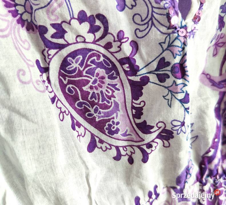 Boho tunika Benetton S 36 bawełna hippie bluzka Bluzki i koszule Szczecin sprzedam