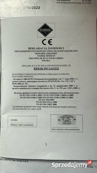 Sprzedam rębak bębnowy do gałęzi DEMAROL DENIS Goleniów