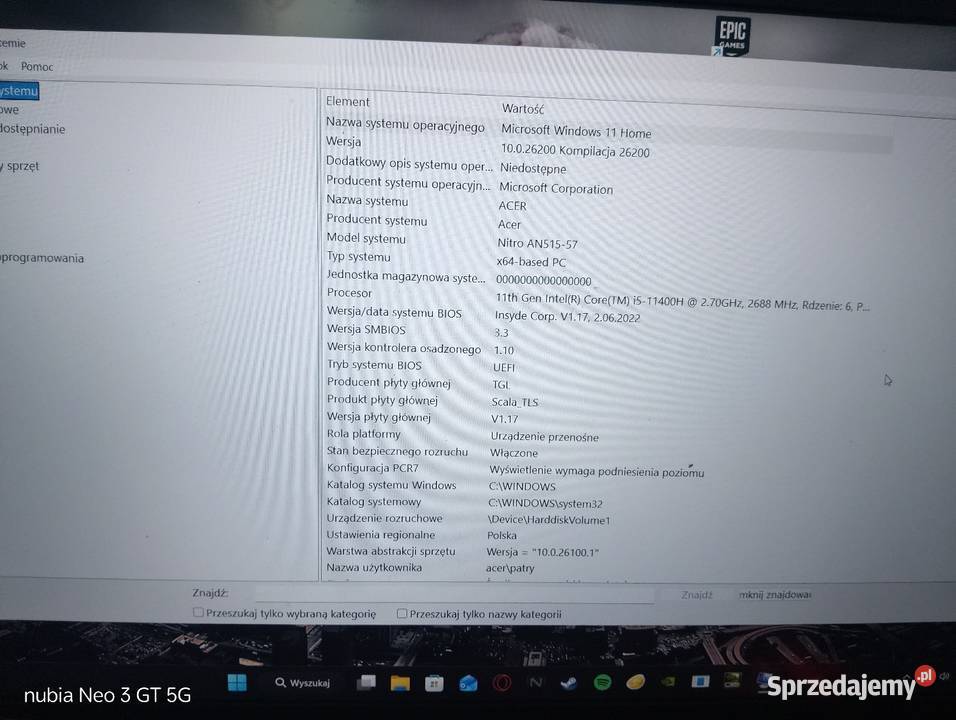 Acer nitro 5 Acer lubelskie Łukowa