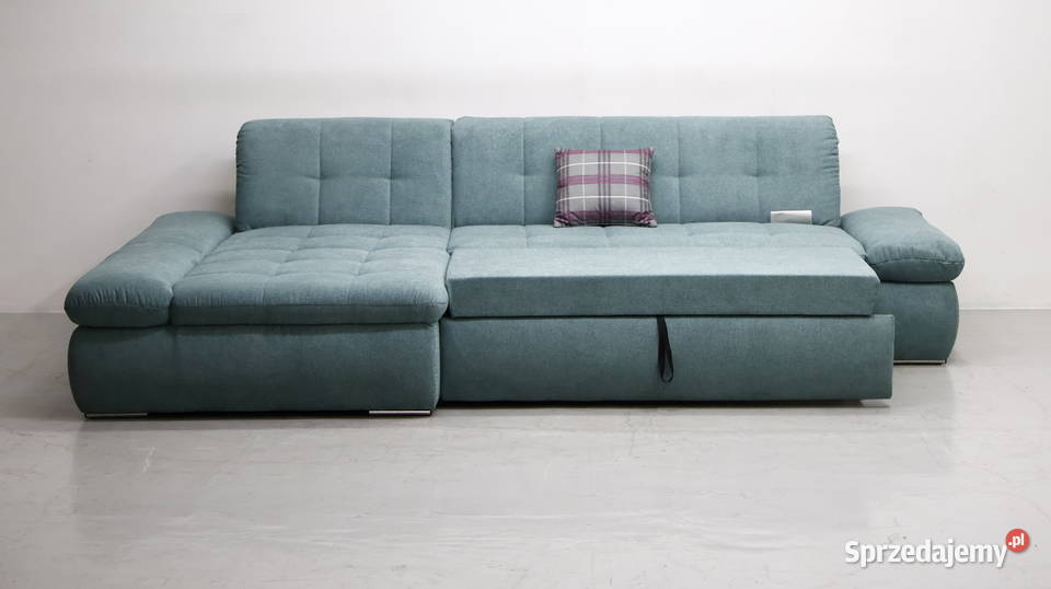 TJX Narożnik z funkcją spania morski kolor Poznań