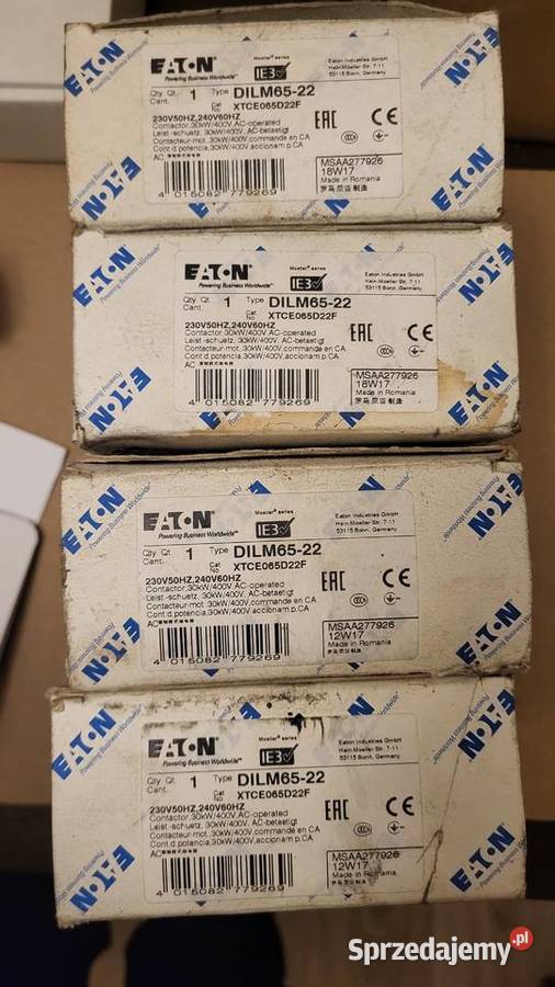 4x Stycznik Mocy Eaton DILM6522 XTCE065D22F 30kW Kórnik
