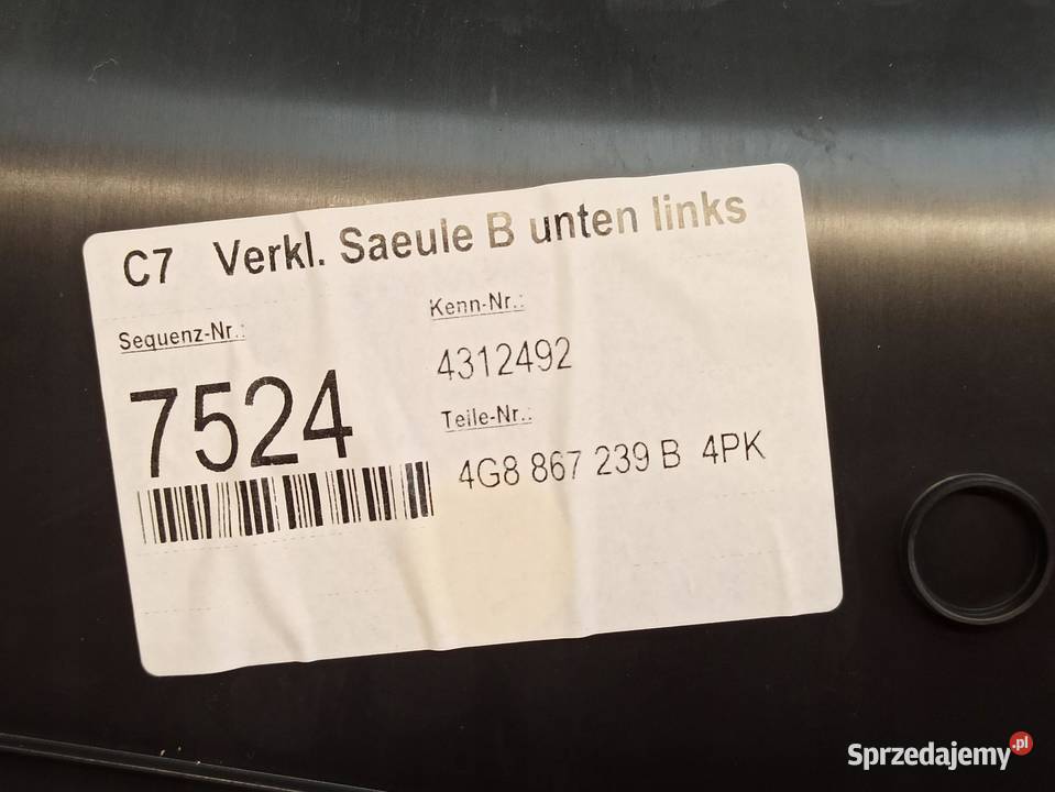 AUDI A7 4G OSŁONA SŁUPKA PRAWA 4G8867240B