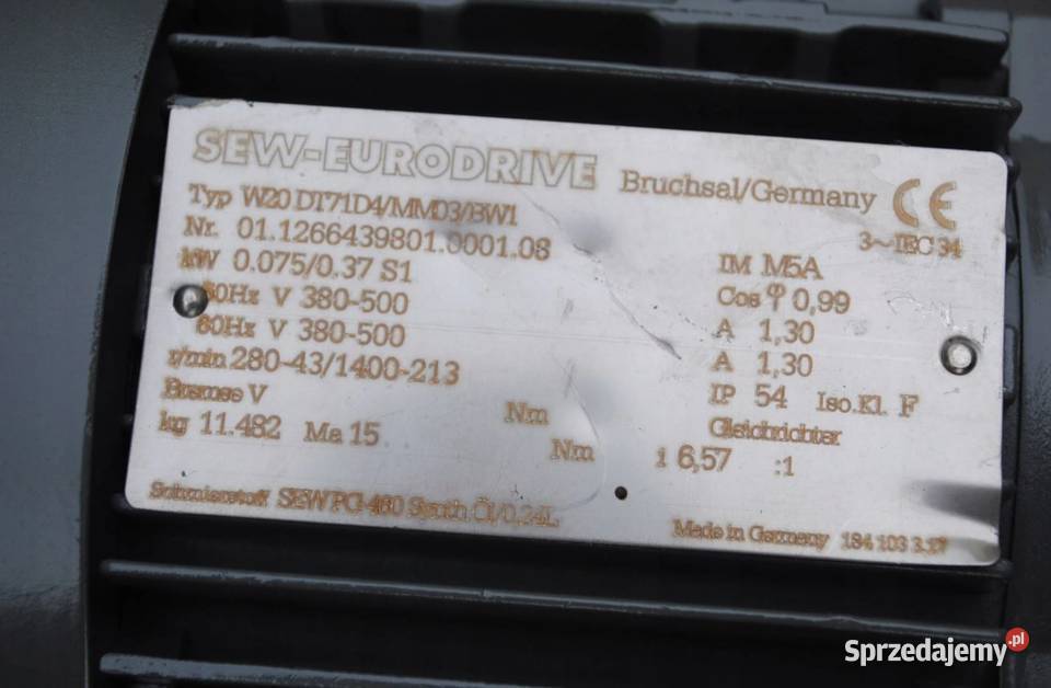 Motoreduktor 0075 037kw 43213obr FALOWNIK Sew Biznes i Przemysł lubuskie Kargowa