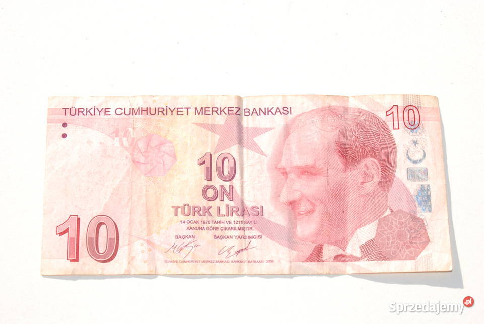 Stary banknot 10 lira Turcja 2009 ser C080 Cieszyn
