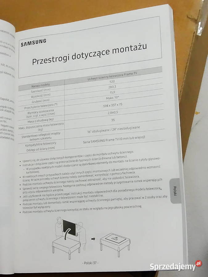 Uchwyt ścienny do telewizora Samsung No Gap 49 Stoliki, uchwyty i półki Biłgoraj