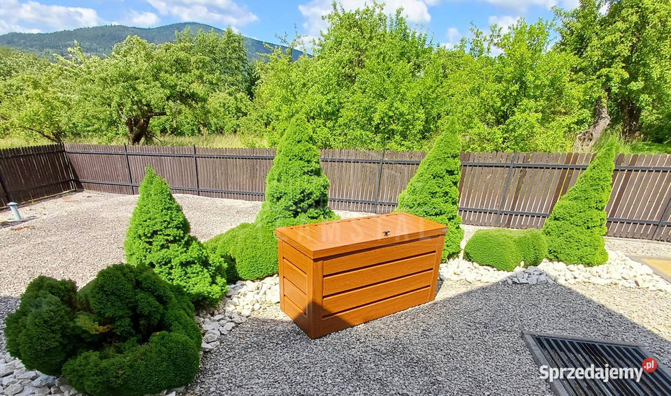 Skrzynia ogrodowa metalowa kufer 150x60x70 złoty sprzedam