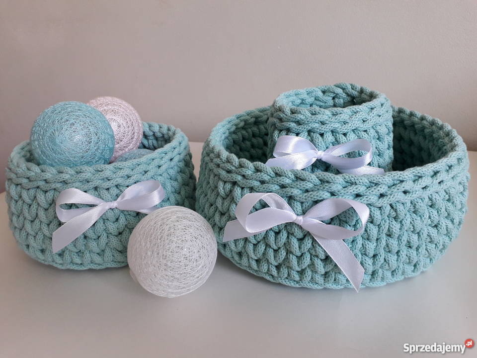 Koszyki ze sznurka bawełnianego komplet 3 Bydgoszcz sprzedam