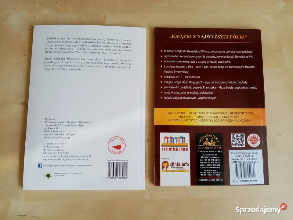 Ksiazki Wyszynski i Mamy papieza Kraków sprzedam