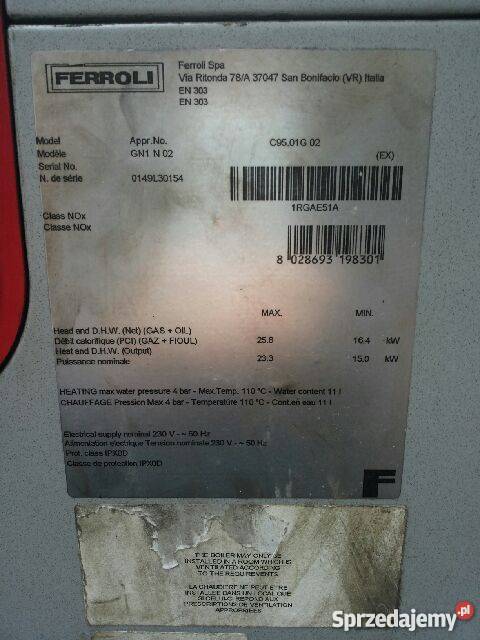 PIEC OLEJOWY FERROLI GN1 02 lubelskie Garbów