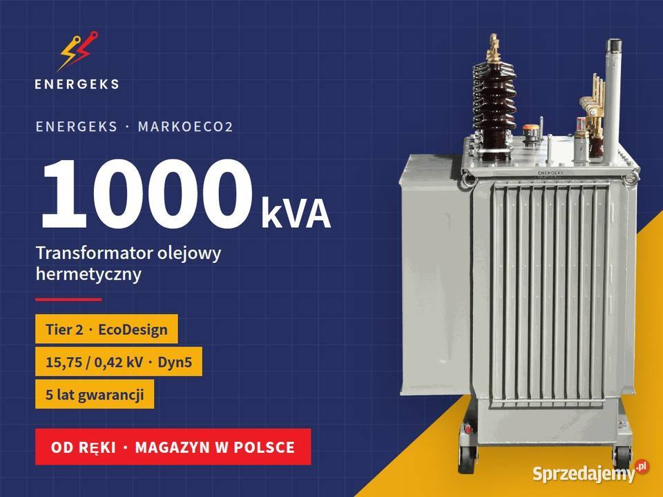 Transformator 1000 kVA olejowy Energeks 5 lat gw