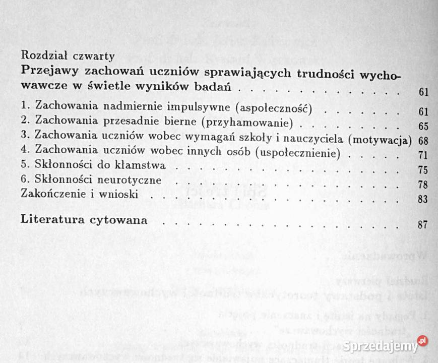 Niektóre trudności wychowawcze uczniów klas Chełm sprzedam