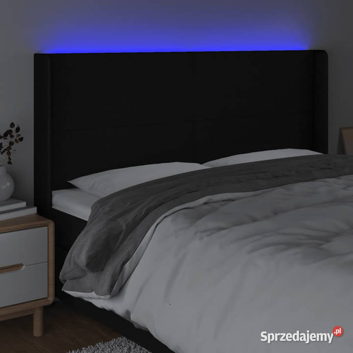 Zagłówek do łóżka z LED czarny 183x16x118128 Ramy i stelaże Warszawa