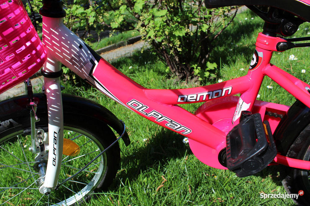 Rowerek dziewczynki z koszykiem OLPRAN 16 Demon śląskie