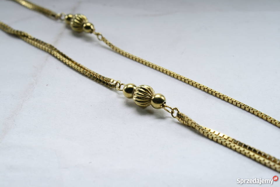 Elegancki długi złoty łańcuszek naszyjnik próba Katowice sprzedam