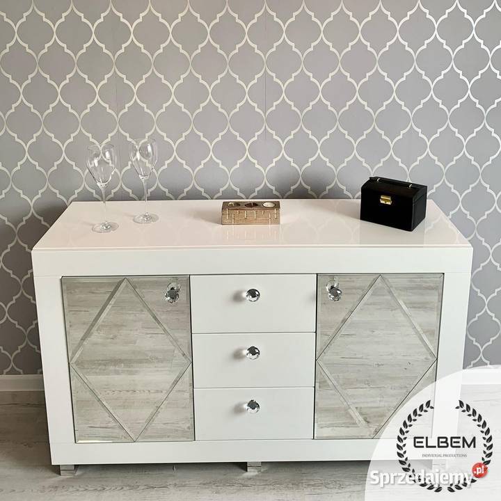 Komoda lakierowana połysk biały Glamour 40cm Wrocław