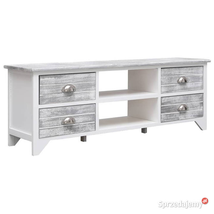 Szafka pod TV białoszara108x30x40 drewno