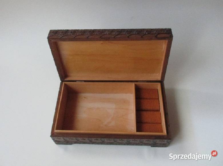 Szkatułka drewniana szkatułka góralska drewno łódzkie Łódź