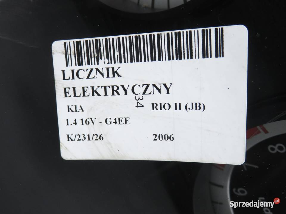 LICZNIK KIA RIO II JB 14 16V G4EE 940031G140 Wyposażenie wnętrza małopolskie