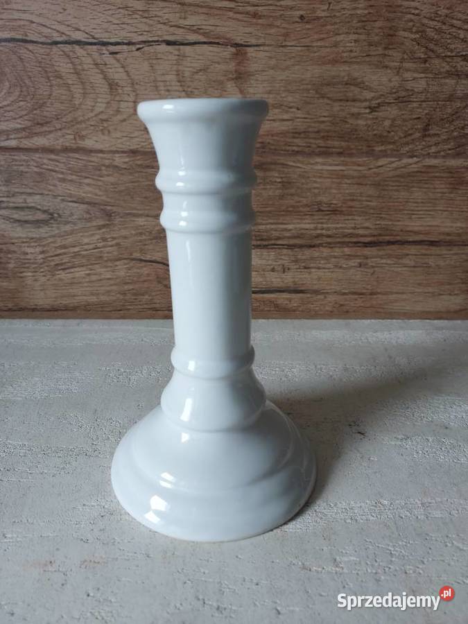 Biały świecznik ceramiczny Wrocław
