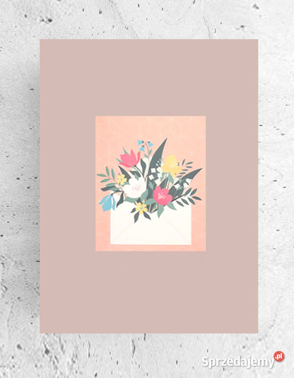 mały plakat z kwiatami kwiatki obrazek 21x30 wielokolorowy warmińsko-mazurskie