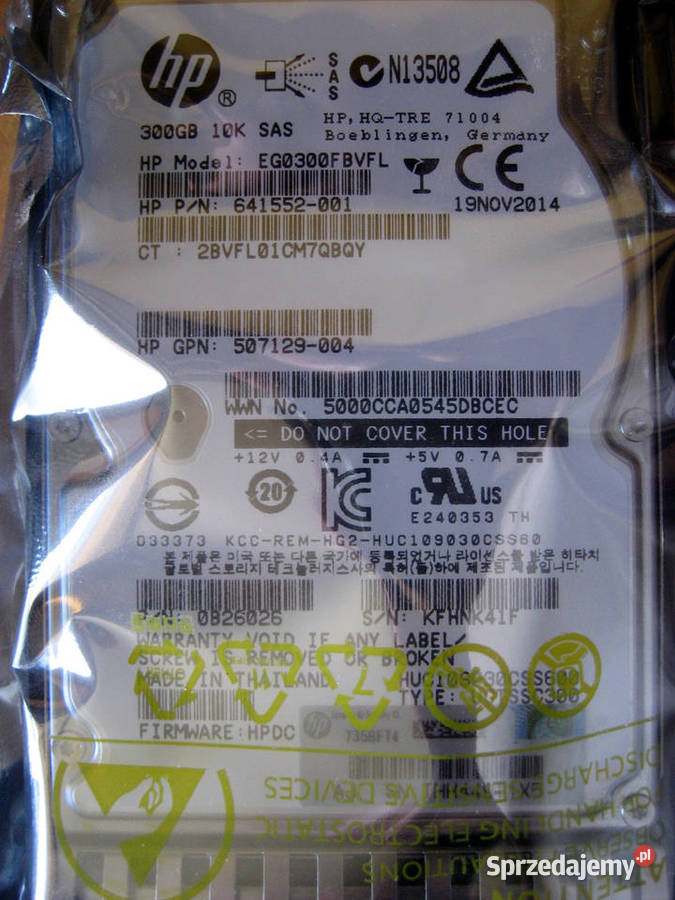 HDD SAS HP 300G 25 10K 6 Gbps Nowy Kielce