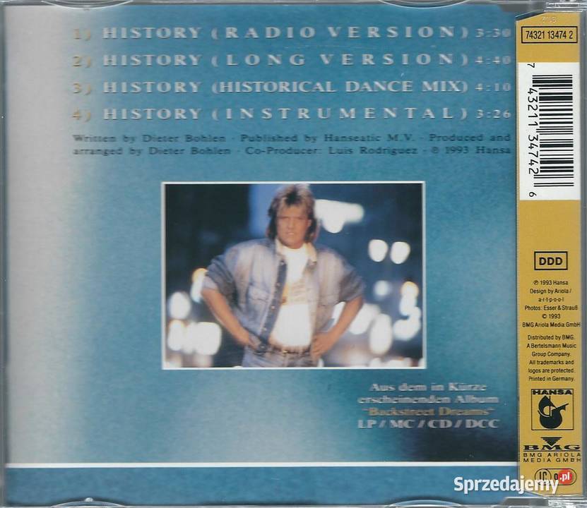 Maxi CD Blue System History 1993 Hansa mazowieckie Brwinów
