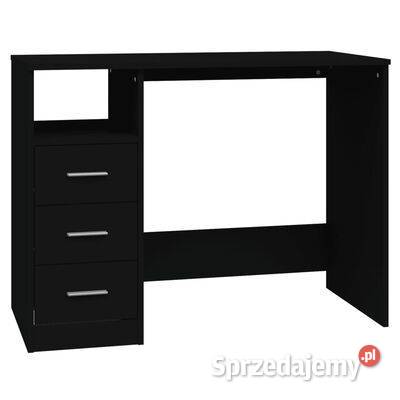 vidaXL Biurko z szufladami czarne 102x50x76 mazowieckie Warszawa