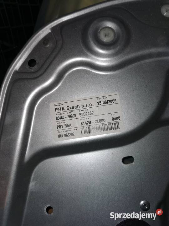 834802R000 Mechanizm ręczny podnośnik szyby Rok produkcji 2010 Elbląg