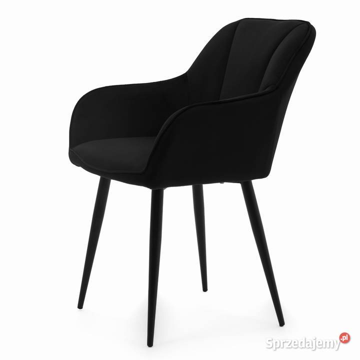 Czarne Krzesło Tapicerowane Lago Wysyłka 24H 85cm Krzesła Tarchały Małe
