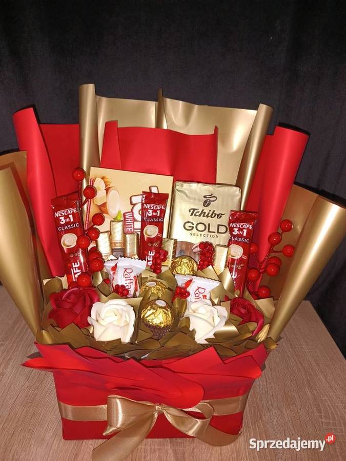 Box ze słodyczy i kawy Bukiet jadalny Prezent na Pozostałe sprzedam