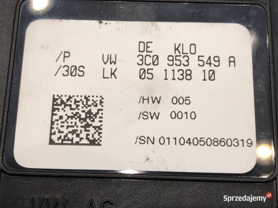 CZUJNIK KĄTA SKRĘTU VW PASSAT B6 3C0953549A 0510 Czujniki kąta skrętu
