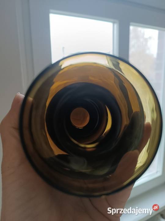 Szklane świeczniki w kolorze oliwkowym Gorlice sprzedam