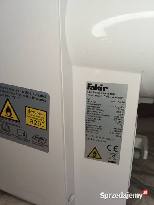 Klimatyzator przenośny Fakir ac70 trend Trzcianka