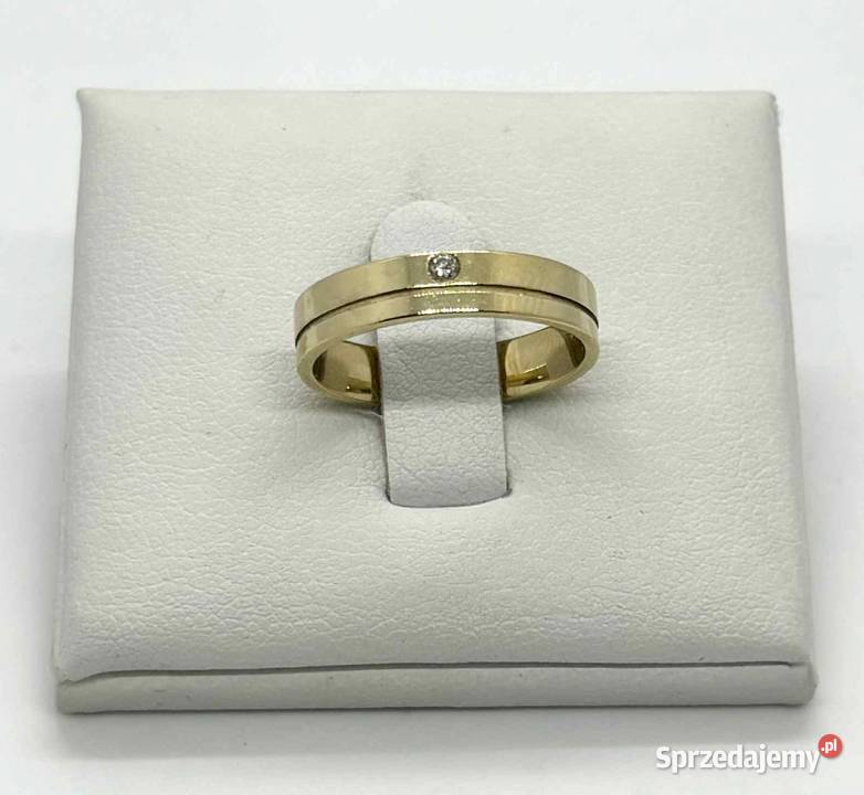 Złota Obrączka z Diamentem pr 585 32g R10 złoto warmińsko-mazurskie Elbląg