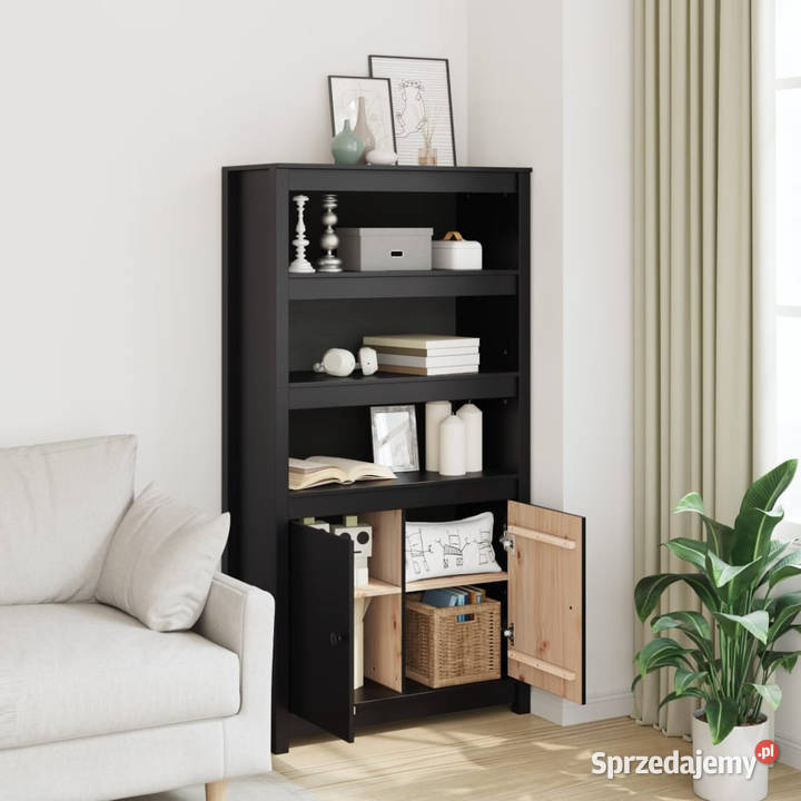 Szafka czarna 80x35x154 lite drewno sosnowe mazowieckie Warszawa sprzedam