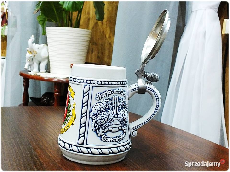 Kufel niemiecki Hopfen und Malz z cynową