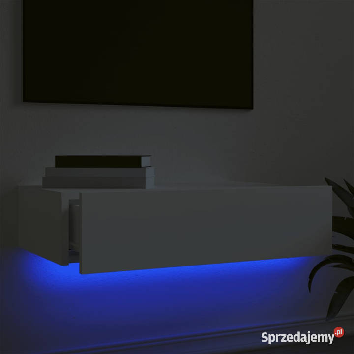 Szafka telewizyjna z LED biała 60x35x155 Warszawa
