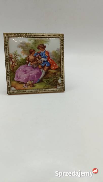 Zabytkowy kafel oprawiony w metal wiedeńska Zamość