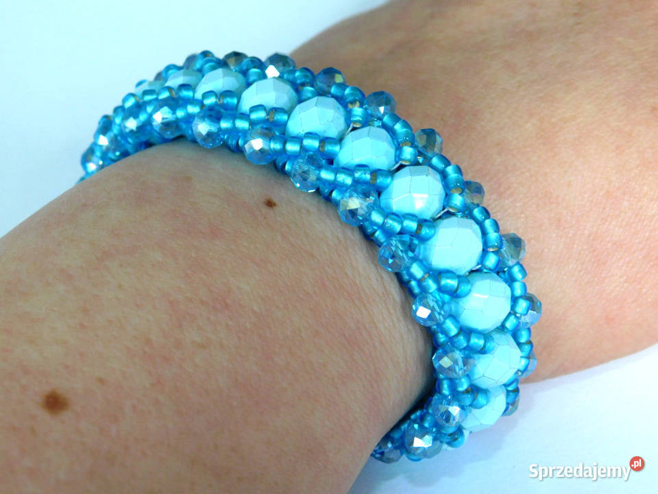 Kryształowa bransoletka mieniąca się błękitna pomorskie Dębogórze sprzedam
